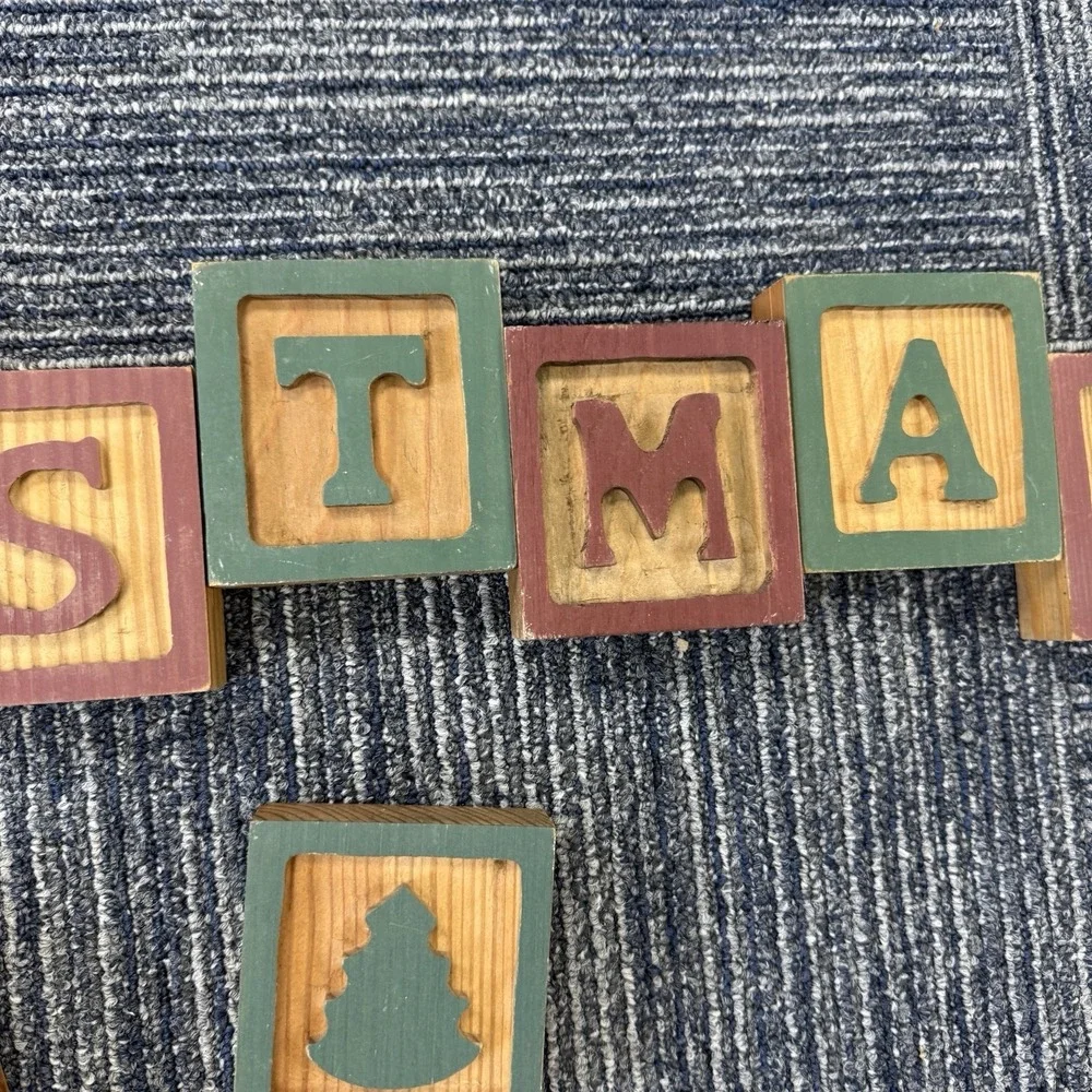 Wood Blocks Spell Out Christmas 3